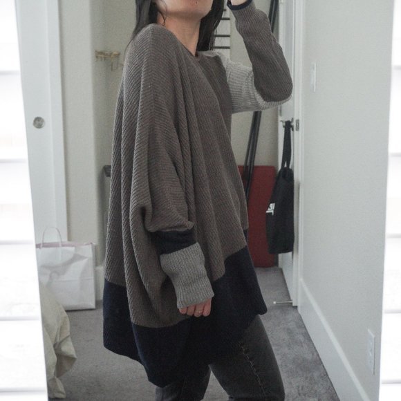 Silence + Noise Asymmetrical Color Block Sweater - Picture 2 of 7